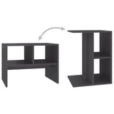 NNEVL Side Table Grey 60x40x45 cm Chipboard