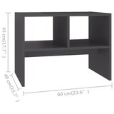 NNEVL Side Table Grey 60x40x45 cm Chipboard