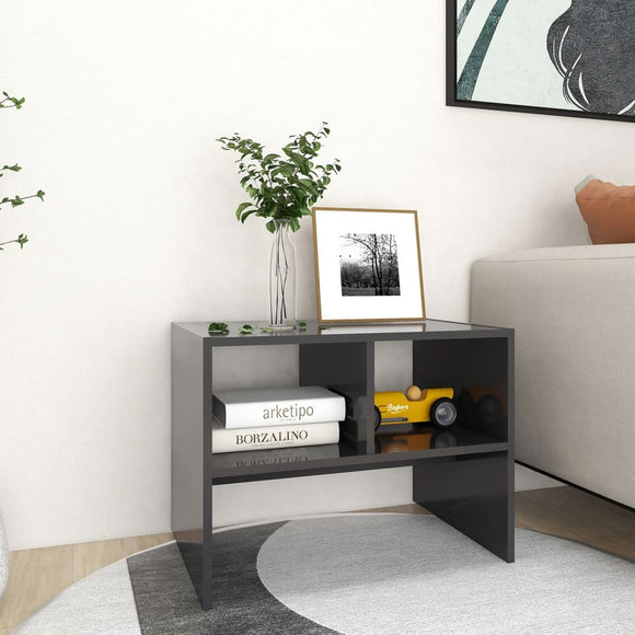 NNEVL Side Table Grey 60x40x45 cm Chipboard