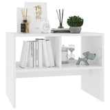 NNEVL Side Table High Gloss White 60x40x45 cm Chipboard