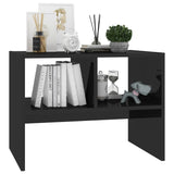 NNEVL Side Table High Gloss Black 60x40x45 cm Chipboard