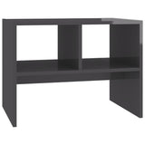 NNEVL Side Table High Gloss Grey 60x40x45 cm Chipboard