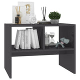 NNEVL Side Table High Gloss Grey 60x40x45 cm Chipboard