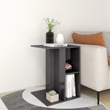 NNEVL Side Table High Gloss Grey 60x40x45 cm Chipboard
