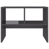 NNEVL Side Table High Gloss Grey 60x40x45 cm Chipboard