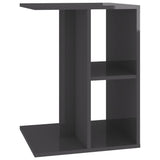 NNEVL Side Table High Gloss Grey 60x40x45 cm Chipboard