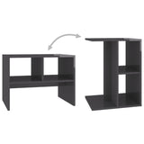 NNEVL Side Table High Gloss Grey 60x40x45 cm Chipboard