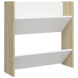 NNEVL Wall Shoe Cabinets 2 pcs White&Sonoma Oak 60x18x60 cm Chipboard