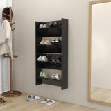 NNEVL Wall Shoe Cabinets 2 pcs High Gloss Black 60x18x60 cm Chipboard