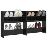NNEVL Wall Shoe Cabinets 2 pcs High Gloss Black 60x18x60 cm Chipboard