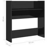 NNEVL Wall Shoe Cabinets 2 pcs High Gloss Black 60x18x60 cm Chipboard