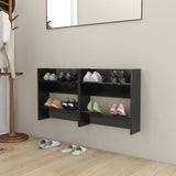 NNEVL Wall Shoe Cabinets 2 pcs High Gloss Black 60x18x60 cm Chipboard