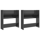 NNEVL Wall Shoe Cabinets 2 pcs High Gloss Grey 60x18x60 cm Chipboard