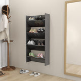 NNEVL Wall Shoe Cabinets 2 pcs High Gloss Grey 60x18x60 cm Chipboard