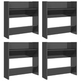 NNEVL Wall Shoe Cabinets 4 pcs High Gloss Grey 60x18x60 cm Chipboard