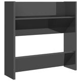 NNEVL Wall Shoe Cabinets 4 pcs High Gloss Grey 60x18x60 cm Chipboard