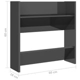 NNEVL Wall Shoe Cabinets 4 pcs High Gloss Grey 60x18x60 cm Chipboard