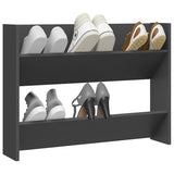 NNEVL Wall Shoe Cabinet Grey 80x18x60 cm Chipboard