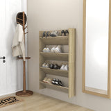 NNEVL Wall Shoe Cabinets 2 pcs Sonoma Oak 80x18x60cm Chipboard