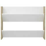 NNEVL Wall Shoe Cabinet White and Sonoma Oak 80x18x60 cm Chipboard