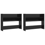 NNEVL Wall Shoe Cabinets 2 pcs High Gloss Black 80x18x60 cm Chipboard