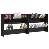 NNEVL Wall Shoe Cabinets 2 pcs High Gloss Black 80x18x60 cm Chipboard