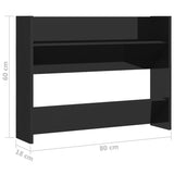 NNEVL Wall Shoe Cabinets 2 pcs High Gloss Black 80x18x60 cm Chipboard