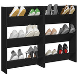 NNEVL Wall Shoe Cabinets 2 pcs Black 60x18x90 cm Chipboard