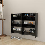 NNEVL Wall Shoe Cabinets 2 pcs Black 60x18x90 cm Chipboard