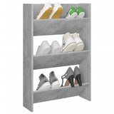 NNEVL Wall Shoe Cabinet Concrete Grey 60x18x90 cm Chipboard