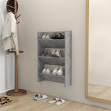 NNEVL Wall Shoe Cabinet Concrete Grey 60x18x90 cm Chipboard