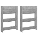 NNEVL Wall Shoe Cabinets 2 pcs Concrete Grey 60x18x90 cm Chipboard