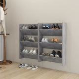 NNEVL Wall Shoe Cabinets 2 pcs Concrete Grey 60x18x90 cm Chipboard