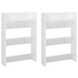 NNEVL Wall Shoe Cabinets 2 pcs High Gloss White 60x18x90cm Chipboard