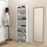 NNEVL Wall Shoe Cabinets 2 pcs High Gloss White 60x18x90cm Chipboard
