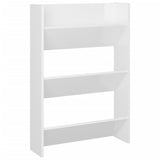 NNEVL Wall Shoe Cabinets 2 pcs High Gloss White 60x18x90cm Chipboard