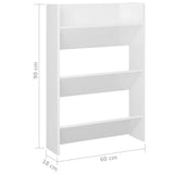 NNEVL Wall Shoe Cabinets 2 pcs High Gloss White 60x18x90cm Chipboard