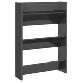 NNEVL Wall Shoe Cabinets 2 pcs High Gloss Grey 60x18x90 cm Chipboard