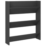NNEVL Wall Shoe Cabinet Grey 80x18x90 cm Chipboard
