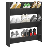 NNEVL Wall Shoe Cabinet Grey 80x18x90 cm Chipboard
