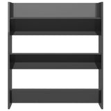 NNEVL Wall Shoe Cabinet High Gloss Grey 80x18x90 cm Chipboard