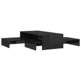 NNEVL Nesting Coffee Table Set High Gloss Black 100x100x26.5 cm