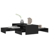 NNEVL Nesting Coffee Table Set High Gloss Black 100x100x26.5 cm