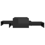 NNEVL Nesting Coffee Table Set High Gloss Black 100x100x26.5 cm