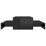 NNEVL Nesting Coffee Table Set High Gloss Black 100x100x26.5 cm