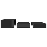 NNEVL Nesting Coffee Table Set High Gloss Black 100x100x26.5 cm