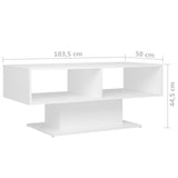 NNEVL Coffee Table White 103.5x50x44.5 cm Chipboard