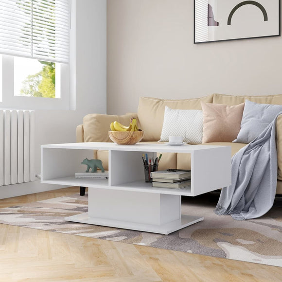 NNEVL Coffee Table White 103.5x50x44.5 cm Chipboard