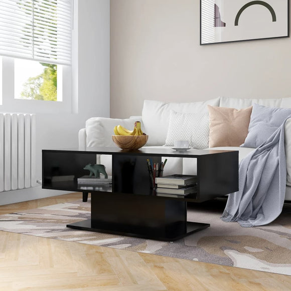 NNEVL Coffee Table Black 103.5x50x44.5 cm Chipboard