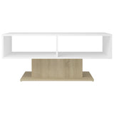 NNEVL Coffee Table White and Sonoma Oak 103.5x50x44.5 cm Chipboard